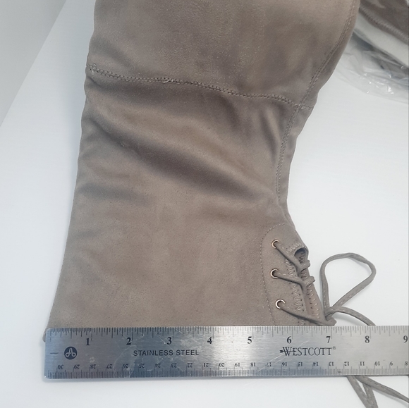 SALE ‼️ Over Knee Open Toes Faux Suede Boots NEW - Picture 14 of 16